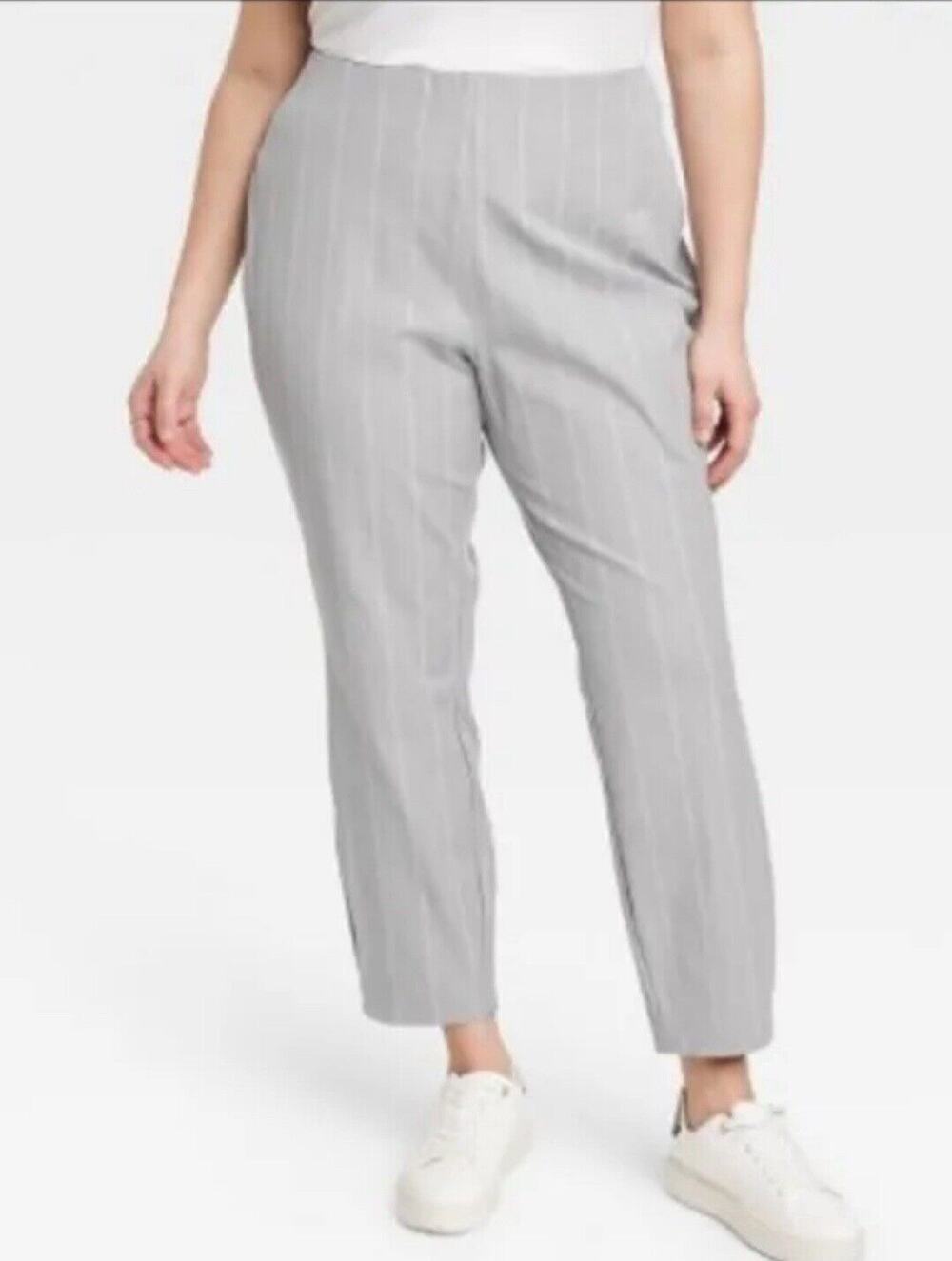 A New Day High-Rise Slim Fit Ankle Pinstripe Pants Gray Women's Size 17 NWT